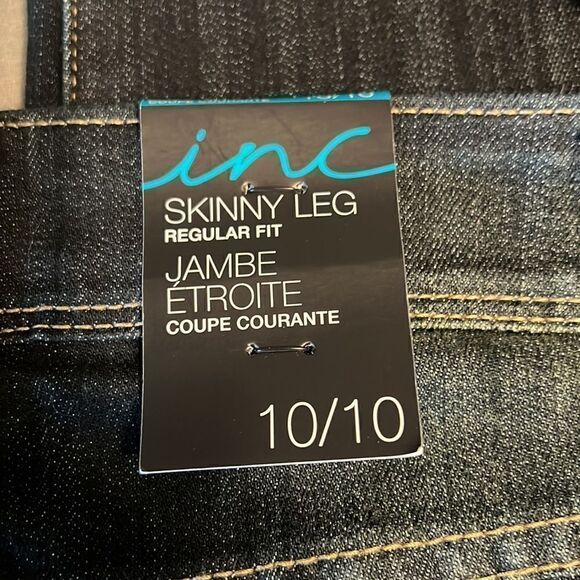 INC REGULAR FIT SKINNY‎ LEG DARK WASH JEANS SIZE 10 NWT - Picture 9 of 11
